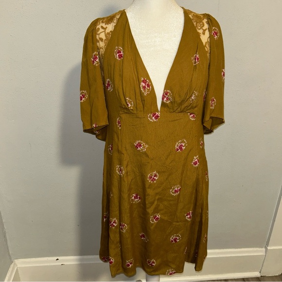 FP Movement by Free People Mustard Floral Mini Dress - Picture 2 of 5